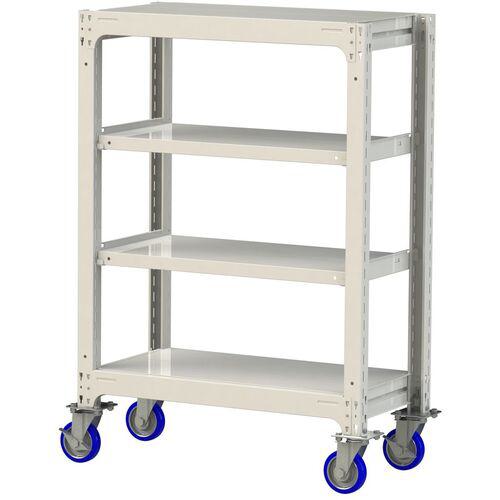 ■ヤマテック 中量ラック移動式 150kg/段 W900&times;D480&times;H1377mm 天地4段 ホワイトグレー〔品番:3SC43484WUF〕【3228483:0】[送料別途見積り][法人・事業所限定][直送][店頭受取不可]｜ホームセンターバロー　店