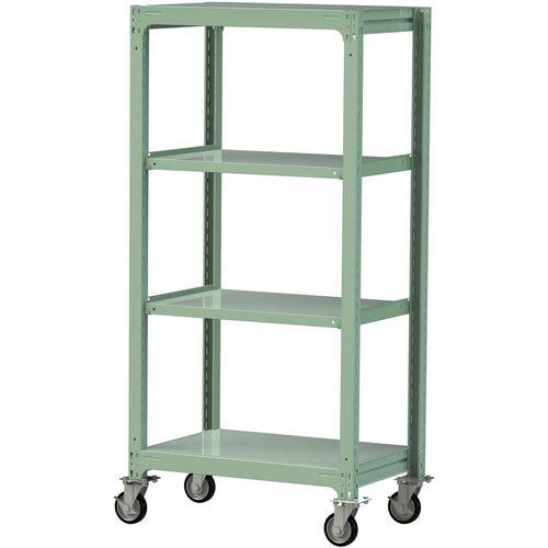 ■ヤマテック 中量ラック移動式 150kg/段 W900&times;D620&times;H1977mm 天地4段 ライトグリーン〔品番:3SC63624GRF〕【3228515:0】[送料別途見積り][法人・事業所限定][直送][店頭受取不可]｜ホームセンターバロー　店