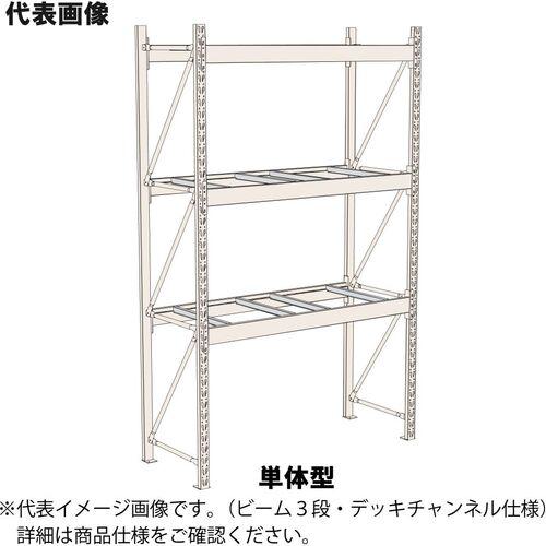 ■ヤマテック パレットラック 2000kg/段 W3000×D1200×H3000mm ビーム3段デッキチャンネル4本/段 ホワイトグレー 単体型〔品番:20S3030123W〕【3230004:0】[送料別途見積り][法人・事業所限定][外直送][店頭受取不可]