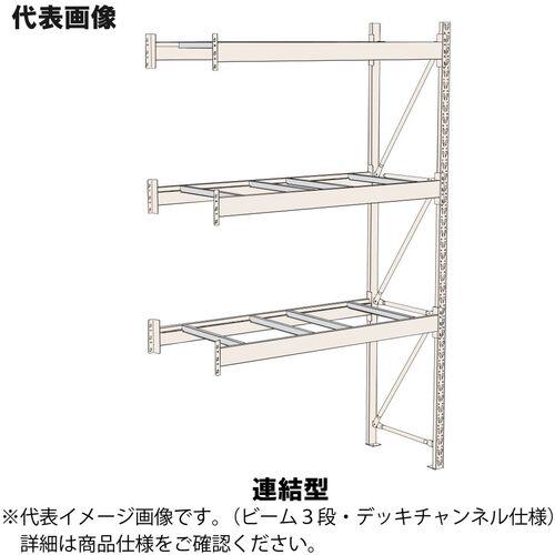 ■ヤマテック パレットラック 2000kg/段 W2500×D900×H2400mm ビーム2段デッキチャンネル4本/段 ホワイトグレー 連結型〔品番:20S2425092WR〕【3230008:0】[送料別途見積り][法人・事業所限定][外直送][店頭受取不可]
