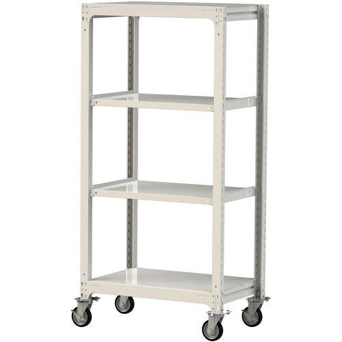 ■ヤマテック 中量ラック移動式 150kg/段 W900&times;D620&times;H1977mm 天地4段 ホワイトグレー〔品番:3SC63624WRF〕【3230030:0】[送料別途見積り][法人・事業所限定][直送][店頭受取不可]｜ホームセンターバロー　店