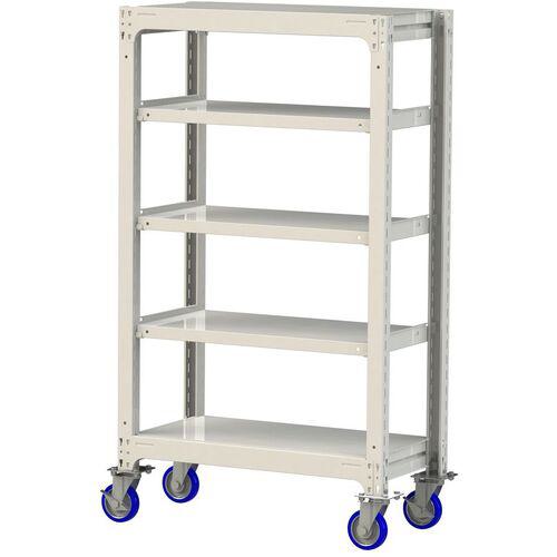 ■ヤマテック 中量ラック移動式 150kg/段 W900×D480×H1677mm 天地5段 ホワイトグレー〔品番:3SC53485WUF〕【3230040:0】[送料別途見積り][法人・事業所限定][直送][店頭受取不可]