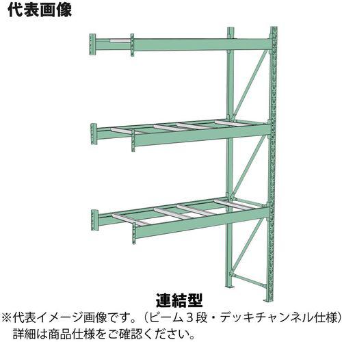 ■ヤマテック パレットラック 1000kg/段 W2500&times;D1200&times;H2400mm ビーム2段デッキチャンネル4本/段 ライトグリーン 連結型〔品番:10S2425122GR〕【3230085:0】[送料別途見積り][法人・事業所限定][外直送][店頭受取不可]｜ホームセンターバロー　店