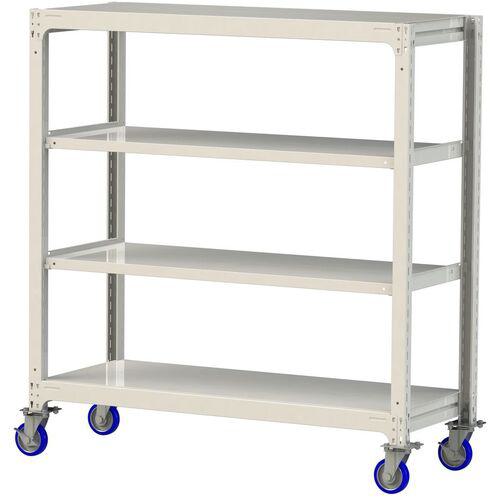 ■ヤマテック 中量ラック移動式 150kg/段 W1500&times;D620&times;H1677mm 天地4段 ホワイトグレー〔品番:3SC55624WUF〕【3230091:0】[送料別途見積り][法人・事業所限定][直送][店頭受取不可]｜ホームセンターバロー　店