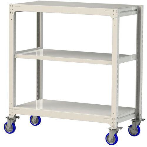 ■ヤマテック 中量ラック移動式 150kg/段 W1200×D620×H1377mm 天地3段 ホワイトグレー〔品番:3SC44623WUF〕【3230094:0】[送料別途見積り][法人・事業所限定][直送][店頭受取不可]