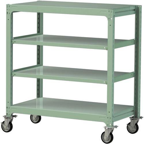 ■ヤマテック 中量ラック移動式 150kg/段 W1200&times;D700&times;H1377mm 天地4段 ライトグリーン〔品番:3SC44704GRF〕【3231596:0】[送料別途見積り][法人・事業所限定][直送][店頭受取不可]｜ホームセンターバロー　店