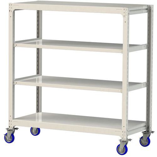 ■ヤマテック 中量ラック移動式 150kg/段 W1500&times;D700&times;H1677mm 天地4段 ホワイトグレー〔品番:3SC55704WUF〕【3231602:0】[送料別途見積り][法人・事業所限定][直送][店頭受取不可]｜ホームセンターバロー　店