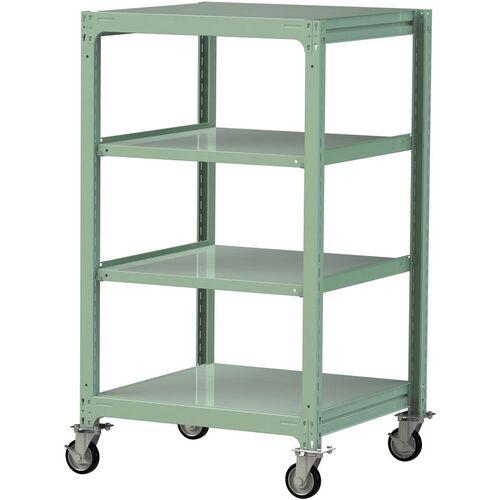 ■ヤマテック 中量ラック移動式 150kg/段 W900&times;D910&times;H1677mm 天地4段 ライトグリーン〔品番:3SC53914GRF〕【3231622:0】[送料別途見積り][法人・事業所限定][直送][店頭受取不可]｜ホームセンターバロー　店