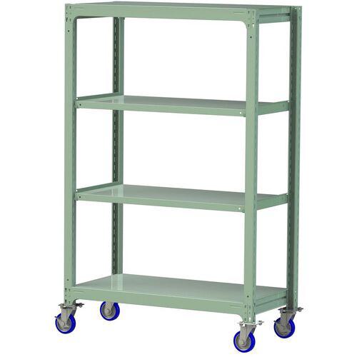 ■ヤマテック 中量ラック移動式 150kg/段 W1200×D620×H1977mm 天地4段 ライトグリーン〔品番:3SC64624GUF〕【3231641:0】[送料別途見積り][法人・事業所限定][直送][店頭受取不可]