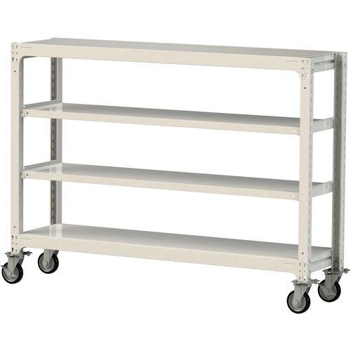 ■ヤマテック 中量ラック移動式 150kg/段 W1800×D480×H1377mm 天地4段 ホワイトグレー〔品番:3SC46484WRF〕【3231675:0】[送料別途見積り][法人・事業所限定][直送][店頭受取不可]