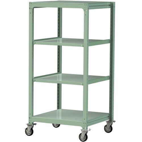 ■ヤマテック 中量ラック移動式 150kg/段 W900&times;D910&times;H1977mm 天地4段 ライトグリーン〔品番:3SC63914GRF〕【3231676:0】[送料別途見積り][法人・事業所限定][直送][店頭受取不可]｜ホームセンターバロー　店 54,648円