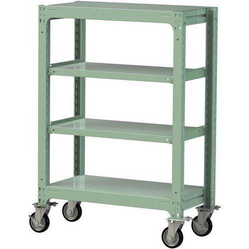 ■ヤマテック 中量ラック移動式 150kg/段 W900×D480×H1377mm 天地4段 ライトグリーン〔品番:3SC43484GRF〕【3233188:0】[送料別途見積り][法人・事業所限定][直送][店頭受取不可]