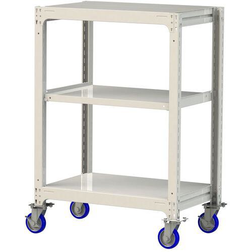 ■ヤマテック 中量ラック移動式 150kg/段 W900&times;D620&times;H1377mm 天地3段 ホワイトグレー〔品番:3SC43623WUF〕【3233192:0】[送料別途見積り][法人・事業所限定][直送][店頭受取不可]｜ホームセンターバロー　店