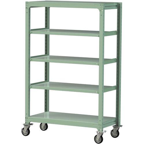 ■ヤマテック 中量ラック移動式 150kg/段 W1200&times;D620&times;H1977mm 天地5段 ライトグリーン〔品番:3SC64625GRF〕【3233208:0】[送料別途見積り][法人・事業所限定][直送][店頭受取不可]｜ホームセンターバロー　店