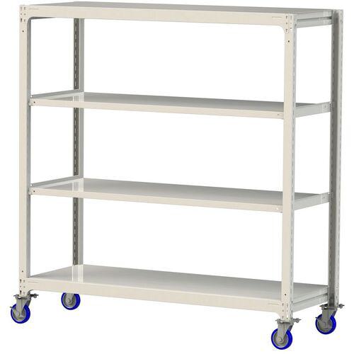 ■ヤマテック 中量ラック移動式 150kg/段 W1800&times;D700&times;H1977mm 天地4段 ホワイトグレー〔品番:3SC66704WUF〕【3233250:0】[送料別途見積り][法人・事業所限定][直送][店頭受取不可]｜ホームセンターバロー　店