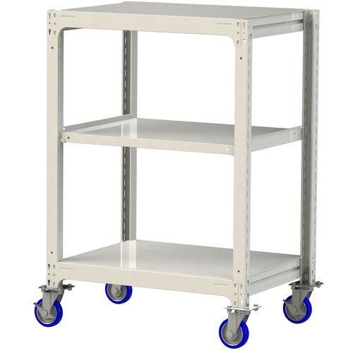 ■ヤマテック 中量ラック移動式 150kg/段 W900&times;D700&times;H1377mm 天地3段 ホワイトグレー〔品番:3SC43703WUF〕【3233258:0】[送料別途見積り][法人・事業所限定][直送][店頭受取不可]｜ホームセンターバロー　店