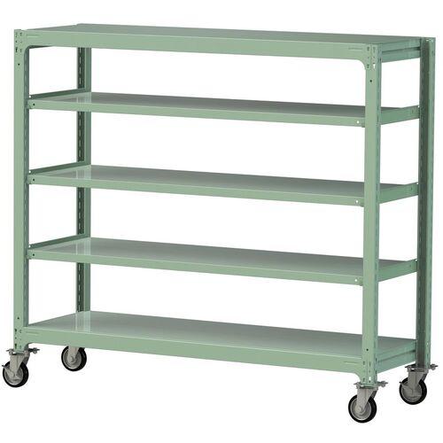 ■ヤマテック 中量ラック移動式 150kg/段 W1800&times;D620&times;H1677mm 天地5段 ライトグリーン〔品番:3SC56625GRF〕【3234750:0】[送料別途見積り][法人・事業所限定][直送][店頭受取不可]｜ホームセンターバロー　店