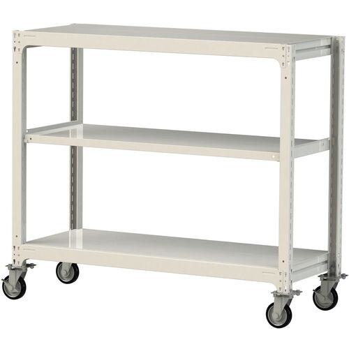■ヤマテック 中量ラック移動式 150kg/段 W1500&times;D620&times;H1377mm 天地3段 ホワイトグレー〔品番:3SC45623WRF〕【3234778:0】[送料別途見積り][法人・事業所限定][直送][店頭受取不可]｜ホームセンターバロー　店