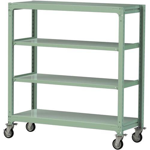 ■ヤマテック 中量ラック移動式 150kg/段 W1500×D620×H1677mm 天地4段 ライトグリーン〔品番:3SC55624GRF〕【3234799:0】[送料別途見積り][法人・事業所限定][直送][店頭受取不可]