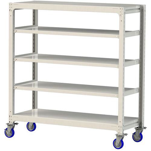 ■ヤマテック 中量ラック移動式 150kg/段 W1500&times;D620&times;H1677mm 天地5段 ホワイトグレー〔品番:3SC55625WUF〕【3234809:0】[送料別途見積り][法人・事業所限定][直送][店頭受取不可]｜ホームセンターバロー　店