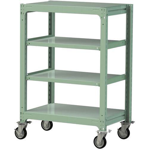 ■ヤマテック 中量ラック移動式 150kg/段 W900×D620×H1377mm 天地4段 ライトグリーン〔品番:3SC43624GRF〕【3234813:0】[送料別途見積り][法人・事業所限定][直送][店頭受取不可]
