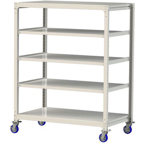 ■ヤマテック 中量ラック移動式 150kg/段 W1500&times;D910&times;H1977mm 天地5段 ホワイトグレー〔品番:3SC65915WUF〕【3234817:0】[送料別途見積り][法人・事業所限定][直送][店頭受取不可]｜ホームセンターバロー　店