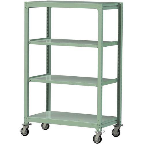 ■ヤマテック 中量ラック移動式 150kg/段 W1200×D700×H1977mm 天地4段 ライトグリーン〔品番:3SC64704GRF〕【3234836:0】[送料別途見積り][法人・事業所限定][直送][店頭受取不可]