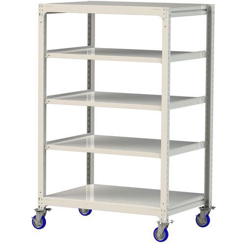 ■ヤマテック 中量ラック移動式 150kg/段 W1200×D910×H1977mm 天地5段 ホワイトグレー〔品番:3SC64915WUF〕【3236327:0】[送料別途見積り][法人・事業所限定][直送][店頭受取不可]