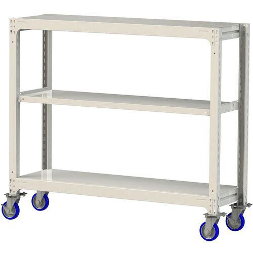 ■ヤマテック 中量ラック移動式 150kg/段 W1500&times;D480&times;H1377mm 天地3段 ホワイトグレー〔品番:3SC45483WUF〕【3236348:0】[送料別途見積り][法人・事業所限定][直送][店頭受取不可]｜ホームセンターバロー　店