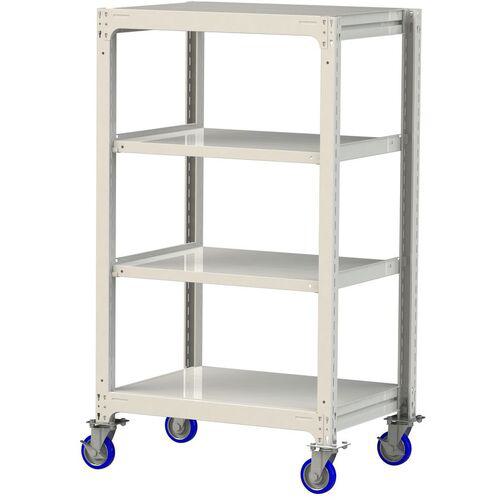 ■ヤマテック 中量ラック移動式 150kg/段 W900&times;D700&times;H1677mm 天地4段 ホワイトグレー〔品番:3SC53704WUF〕【3236379:0】[送料別途見積り][法人・事業所限定][直送][店頭受取不可]｜ホームセンターバロー　店
