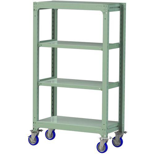 ■ヤマテック 中量ラック移動式 150kg/段 W900×D480×H1677mm 天地4段 ライトグリーン〔品番:3SC53484GUF〕【3236391:0】[送料別途見積り][法人・事業所限定][直送][店頭受取不可] 47,190円