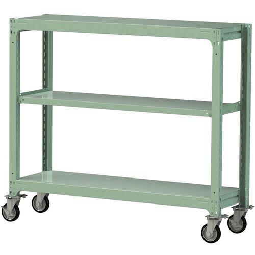■ヤマテック 中量ラック移動式 150kg/段 W1500×D480×H1377mm 天地3段 ライトグリーン〔品番:3SC45483GRF〕【3236395:0】[送料別途見積り][法人・事業所限定][直送][店頭受取不可]