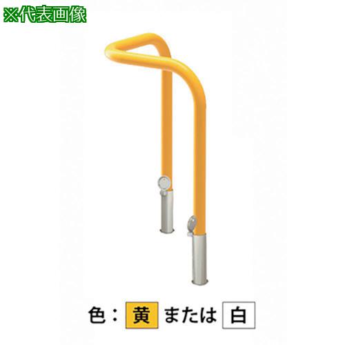 ■カネソウ 車止め コーナー型 スチール製 焼付塗装 Yシリーズ〔品番:YD6L5DW〕【3240294:0】[法人・事業所限定][外直送元][店頭受取不可]