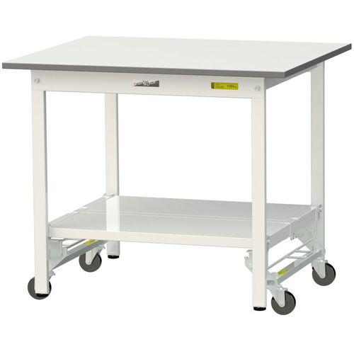 ■ヤマテック 軽量作業台 ワークテーブル150シリーズ ワンタッチ移動式 全面棚付 低圧メラミン天板 W900×D750×H740mm シルキーホワイト〔品番:SUPU975TTWW〕【3243092:0】[法人・事業所限定][直送元][店頭受取不可]