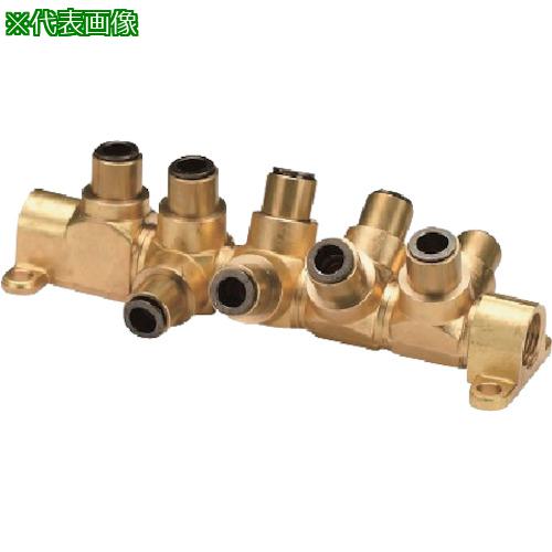 ■チヨダ ユニホールドタッチコネクターFUJIタイプ 2ポート 口径横3/8 上部12mm〔品番:UF032F125P〕【3248000:0】[送料別途見積り][掲外取寄][店頭受取不可]