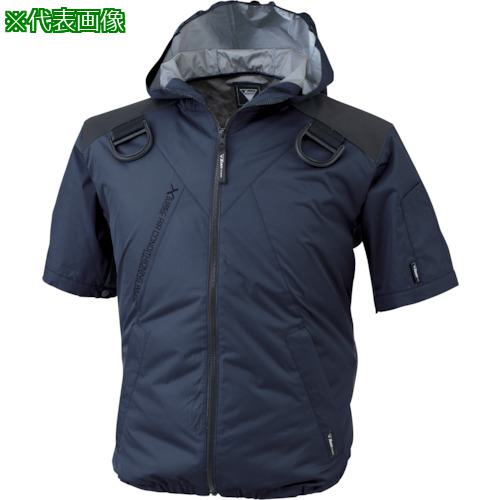 ■XEBEC 空調服遮熱ハーネス半袖ブルゾン(フード付き)XE98105-10-5L コン〔品番:XE98105105L〕【3371446:0】[送料別途見積り][掲外取寄][店頭受取不可]