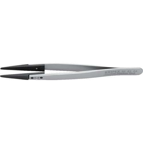 ■KNIPEX ESDチップ交換式ピンセット 130mm〔品番:928104〕【3372653:0】[店頭受取不可]