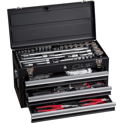 ■TONE 整備用工具セット ツールセット 差込角9.5mm 12.7mm 86点セット マットブラック〔品番:TSX950BK〕【3378381:0】[店頭受取不可]