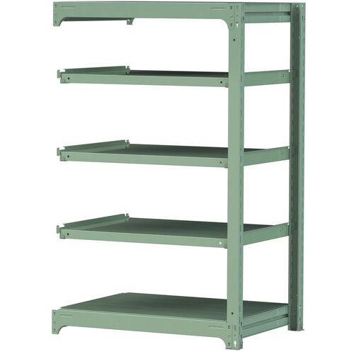 ■ヤマテック ボルトレス中量ラック 500kg/段 W900×D700×H1500mm 天地5段 ライトグリーン〔品番:5S53705GR〕【3379044:0】[法人・事業所限定][直送元][店頭受取不可]