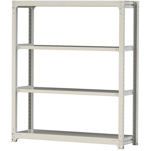 ■ヤマテック ボルトレス中量ラック 500kg/段 W1500×D480×H1800mm 天地4段 ホワイトグレー〔品番:5S65484W〕【3379067:0】[法人・事業所限定][直送元][店頭受取不可]