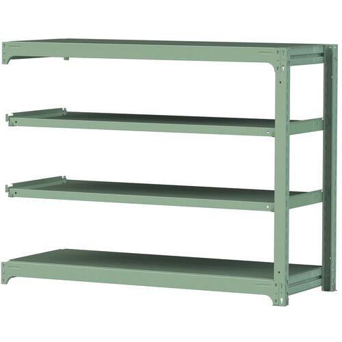 ■ヤマテック ボルトレス中量ラック 500kg/段 W1500×D620×H1200mm 天地4段 ライトグリーン〔品番:5S45624GR〕【3379090:0】[法人・事業所限定][直送元][店頭受取不可]