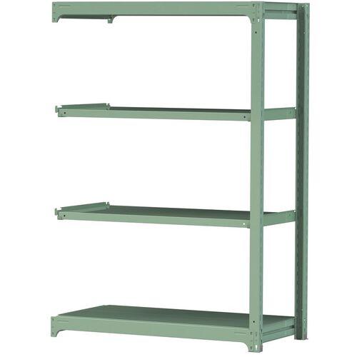 ■ヤマテック ボルトレス中量ラック 500kg/段 W1200&times;D620&times;H1800mm 天地4段 ライトグリーン〔品番:5S64624GR〕【3379091:0】[法人・事業所限定][直送元][店頭受取不可]｜ホームセンターバロー　店