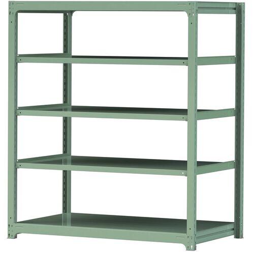 ■ヤマテック ボルトレス中量ラック 500kg/段 W1500×D910×H1800mm 天地5段 ライトグリーン〔品番:5S65915G〕【3379097:0】[法人・事業所限定][直送元][店頭受取不可]
