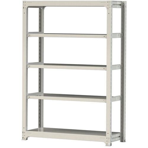 ■ヤマテック ボルトレス中量ラック 300kg/段 W1200×D480×H1800mm 天地5段 ホワイトグレー〔品番:3S64485W〕【3380900:0】[法人・事業所限定][直送元][店頭受取不可]