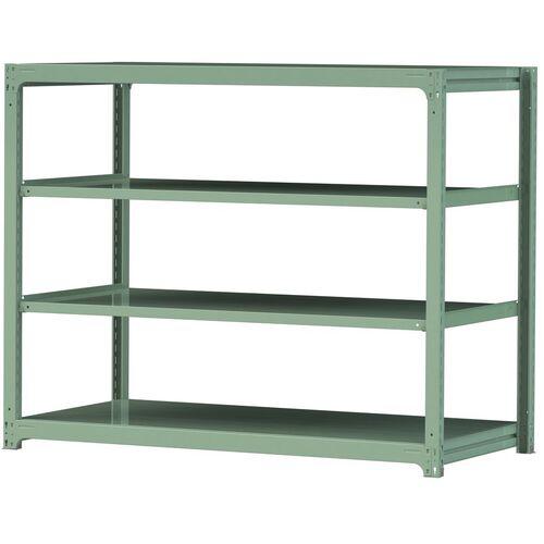 ■ヤマテック ボルトレス中量ラック 300kg/段 W1800&times;D910&times;H1500mm 天地4段 ライトグリーン〔品番:3S56914G〕【3380945:0】[法人・事業所限定][直送元][店頭受取不可]｜ホームセンターバロー　店