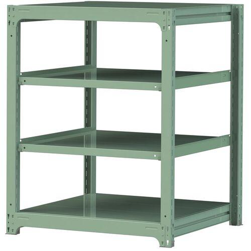 ■ヤマテック ボルトレス中量ラック 300kg/段 W900×D910×H1200mm 天地4段 ライトグリーン〔品番:3S43914G〕【3381533:0】[法人・事業所限定][直送元][店頭受取不可] 29,288円
