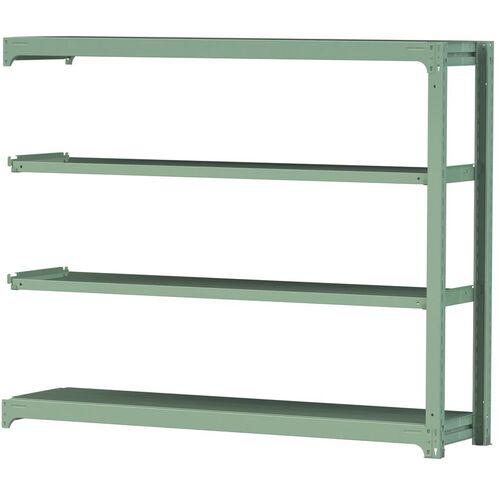 ■ヤマテック ボルトレス中量ラック 300kg/段 W1800×D480×H1500mm 天地4段 ライトグリーン〔品番:3S56484GR〕【3381563:0】[法人・事業所限定][直送元][店頭受取不可]