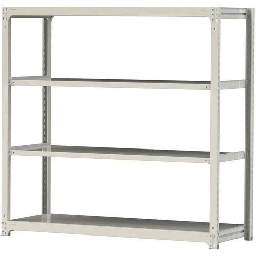 ■ヤマテック ボルトレス中量ラック 300kg/段 W1800×D700×H1800mm 天地4段 ホワイトグレー〔品番:3S66704W〕【3381606:0】[法人・事業所限定][直送元][店頭受取不可]