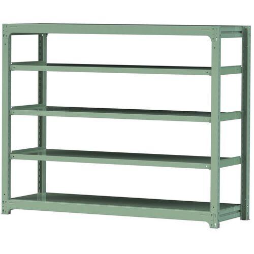 ■ヤマテック ボルトレス中量ラック 300kg/段 W1800×D620×H1500mm 天地5段 ライトグリーン〔品番:3S56625G〕【3381619:0】[法人・事業所限定][直送元][店頭受取不可]