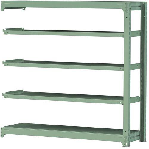 ■ヤマテック ボルトレス中量ラック 300kg/段 W1500×D480×H1500mm 天地5段 ライトグリーン〔品番:3S55485GR〕【3381637:0】[法人・事業所限定][直送元][店頭受取不可]